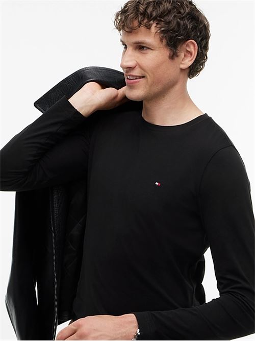 stretch slim fit logo sleeve tee TOMMY HILFIGER | MW0MW10804BDS